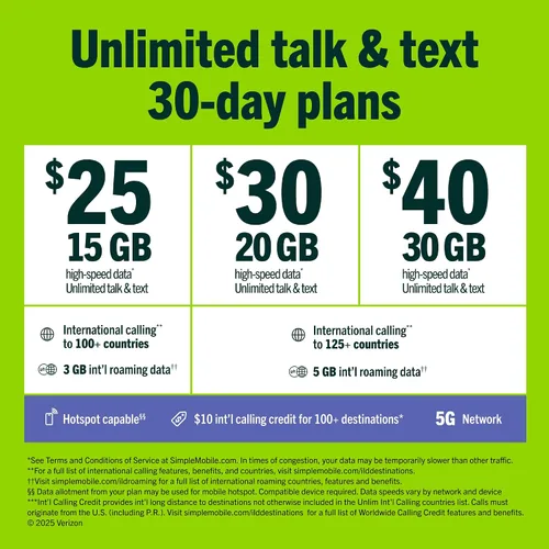 Vista 2 de Simple Mobile Trae tu propio teléfono 3 en 1 kit de SIM prepago