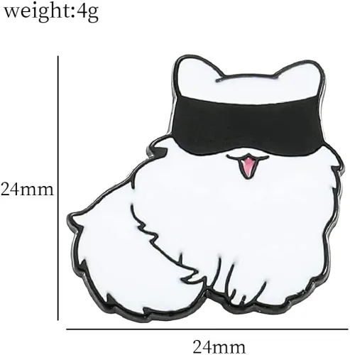 Vista 3 de Ealipoi Jujutsu Kaisen Broche Anime Jujutsu Kaisen Pines Aleación Satoru Cosplay Merch Cat para Hombres 7pcs, Acero aleado, Sin gemas.