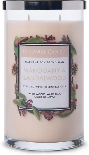 Vista 12 de Colonial Candle - Vela perfumada de frasco con aroma a agua de coco, colección clásica de cilindros, 2 mechas, azul, 19 onzas - hasta 120 horas