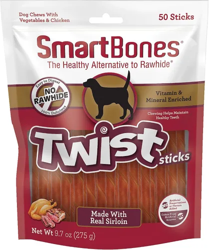 Vista 16 de SmartBones Palitos giratorios, dale a tu perro un masticable sin cuero crudo hecho con pollo y verduras reales (paquete de 100)