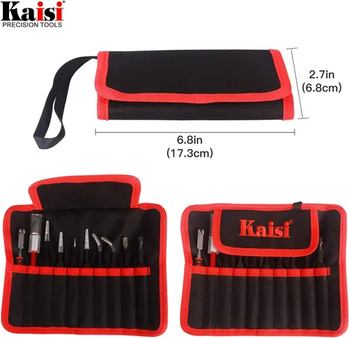 Vista 7 de Kaisi - Juego de 10 pinzas ESD, juego de pinzas antiestáticas de acero inoxidable, pinzas curvadas para manualidades, joyería, electrónica, trabajo