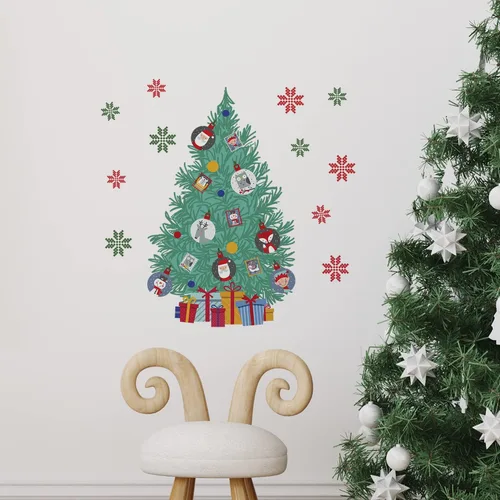Vista 4 de Decoraciones navideñas para el hogar, calcomanías de pared para interiores, decoración de Feliz Navidad, murales de pared, calcomanías de sala