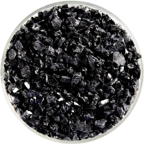 Vista 2 de Frita de vidrio negro Bullseye grueso COE 90 Fusible - 2 onzas