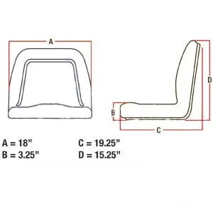 Vista 2 de Asiento de tractor de corte de lujo compatible con John Deere, Kubota, Allis-Chalmers, Bobcat, Case-IH, Ford New Holland, blanco, Oliver, Mpl