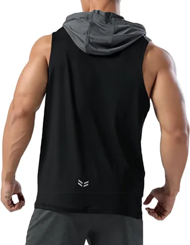 Vista 2 de Magiftbox T55N - Camiseta sin mangas para hombre, con capucha y corte atlético