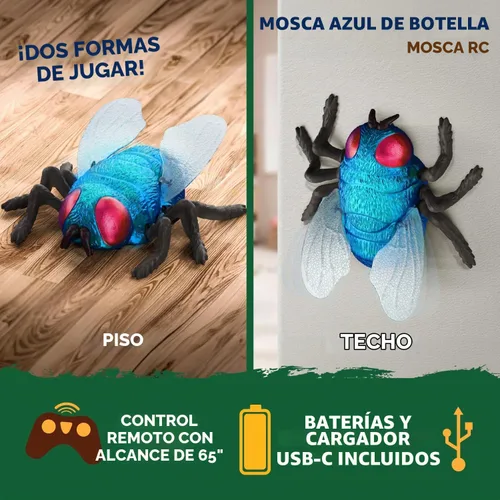 Vista 5 de Terra by Battat Mosca escaladora con control remoto - RC botella azul mosca