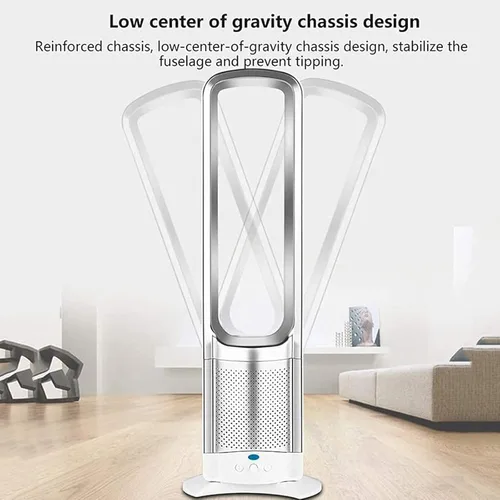 Vista 6 de Ventilador sin aspas para dormitorio, ventilador de torre que sopla aire frío, ventilador de torre de enfriamiento silencioso con control remoto, 3