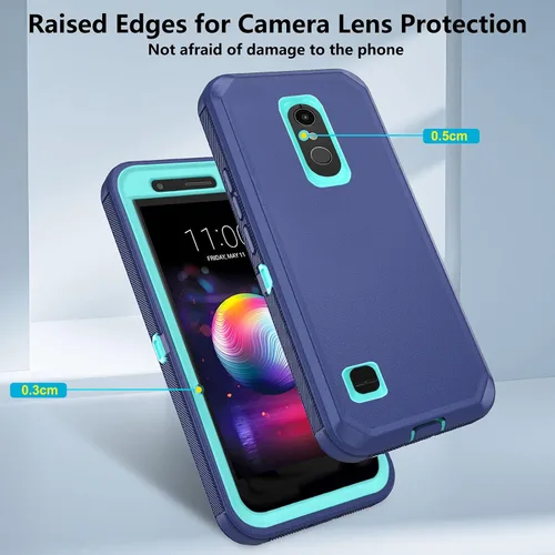 Vista 4 de Asuwish Funda de teléfono para LG K30 2018/Premier Pro LTE/Phoenix Plus/Harmony 2/K10/K11/Xpression Cell Cover híbrida a prueba de golpes, a prueba