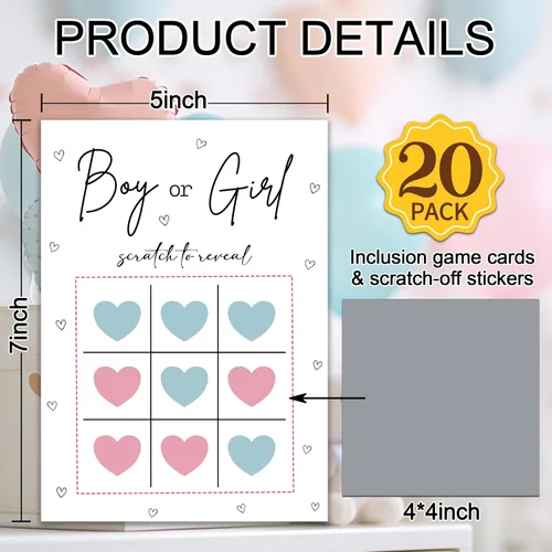 Vista 2 de Tarjetas para rascar de revelación de género, juego de mesa de revelación de género para niños, boletos de lotería rascador, tarjetas de anuncio