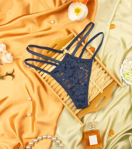 Vista 31 de Ropa interior con purpurina transpirable con encaje sexy para mujer