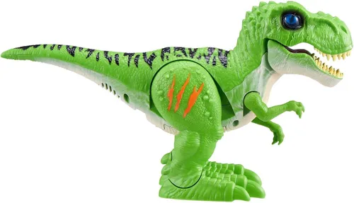 Vista 4 de Robo Alive Atacante T-Rex Verde - Juguete robótico con batería por Zuru, juguete de dinosaurio, regalo de cumpleaños para niños de 3 años en adelante