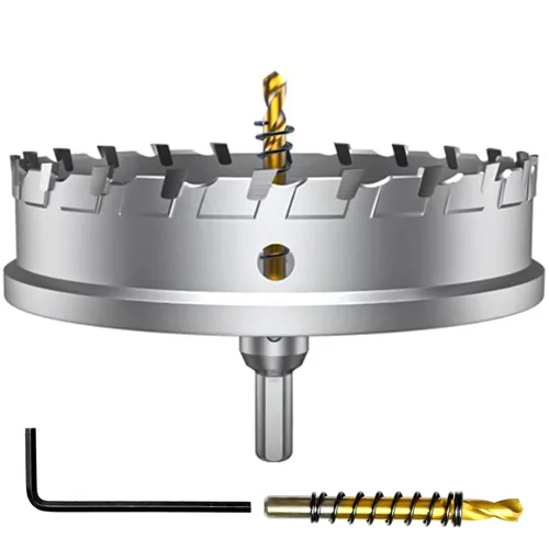 Vista 30 de ASNOMY Broca de sierra perforadora con punta de carburo de tungsteno para metal duro, cortador de sierra de agujero T.C.T de 1/2 pulgada con 2