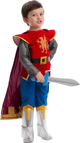 Vista 3 de Spooktacular Creations Disfraz de caballero medieval de lujo para niños, disfraz de fiesta de Halloween