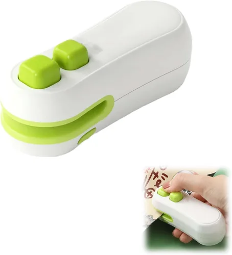 Vista 10 de Mini sellador de bolsas, sellador térmico 2 en 1 y cortador, máquina reselladora portátil de mano para bolsas de plástico, aperitivos, 2 Mezcla
