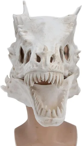 Vista 3 de JTLB Máscara de calavera de dinosaurio de simulación de látex, cubierta de Halloween, fiesta de disfraces, accesorios de cosplay