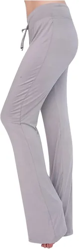 Vista 4 de lcepcy Pantalones deportivos de yoga para mujer, estilo casual, color sólido, cintura elástica, pantalones de yoga