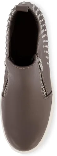 Vista 5 de CUSHIONAIRE Hollywood - Tenis de cuña oculta con tachuelas y espuma viscoelástica para mujer, Negro, 1