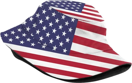 Vista 2 de Sombrero de pescador con bandera de moda, sombrero de pescador, sombreros de pescador con bandera linda para mujeres y hombres