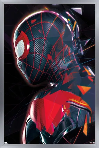 Vista 11 de Trends International Marvel's Spider-Man: Miles Morales - Póster de pared de perfil, 14.725 x 22.375 pulgadas, versión enmarcada de madera de granero