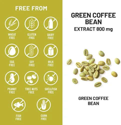 Vista 7 de NatureWise Extracto de grano de café verde, cápsulas de grano de café verde puro de 800 mg con 50% de soporte de ácido clorogénico