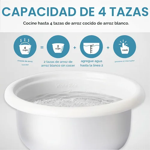 Vista 6 de AROMA® CoreCoat - Olla arrocera con cesta desplegable para cocinar alimentos (4 tazas cocidas, 2 tazas sin cocinar)