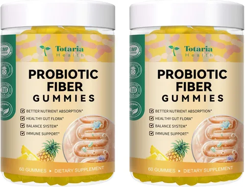 Vista 10 de Gomitas de fibra probiótica 9 en 1 para adultos y adolescentes, suplemento de fibra Pro con 5 mil millones de UFC Bacillus Coagulans, cáscara