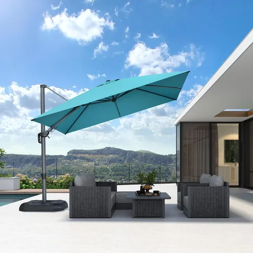 Vista 572 de PURPLE LEAF Paraguas al aire libre con base 8' x 8' protección solar verde Manzana Verde (Apple Green)