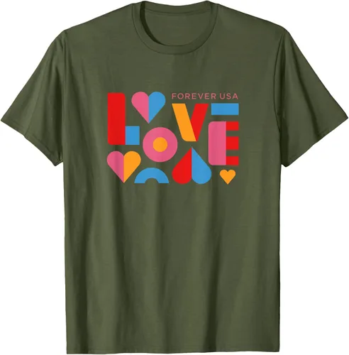 Vista 3 de USPS Camiseta Forever USA Love, Negro
