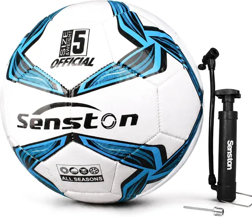 Vista 11 de Senston Balón de fútbol tamaño 4 y 5 con bomba de aire y agujas, fútbol de entrenamiento de PVC duradero con bobinado de nailon grueso y vejiga