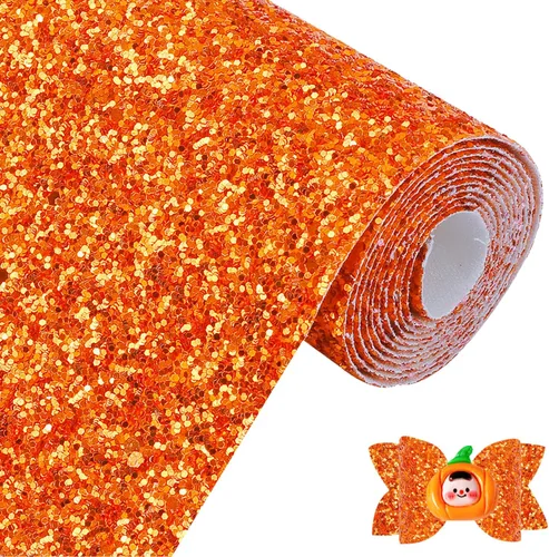 Vista 26 de Rollo de tela negra brillante con purpurina gruesa plateada, 12 x 52 pulgadas, color mixto brillante, invierno, Halloween, piel sintética