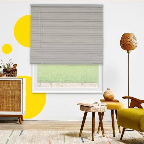 Vista 8 de Mini persianas, vinilo, 42 x 48 pulgadas, blanco grande, inalámbrico, filtro de luz, interior, instalación interna Grand White