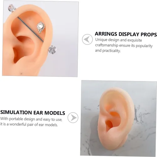 Vista 6 de Abaodam 4 pcs ear model ear piercing jewelry tuile molds silicone molde de para resina manikin Ear Studs Display Props fake ear maniquine Simulation