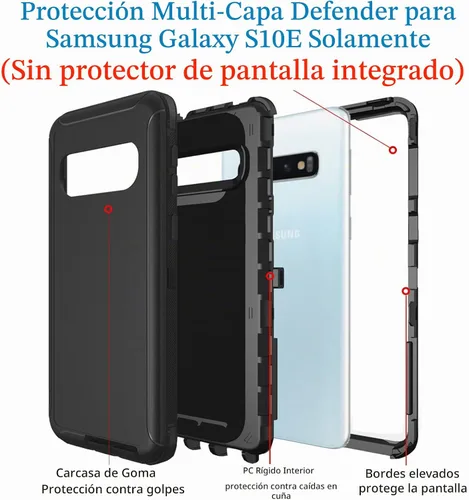 Vista 2 de Funda para Samsung Galaxy S10E, Bisbkrar Phone Case [grado militar] 3 en 1 resistente a prueba de golpes, resistente cubierta de parachoques