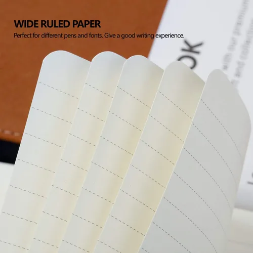 Vista 4 de Lemome Cuaderno Clásico Grueso con Presilla para Bolígrafo - Cuaderno de Escritura A5 Rayado Universitario de Tapa Dura con Bolsillo + Separadores
