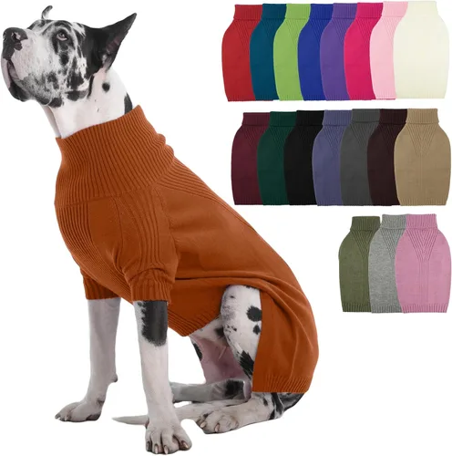 Vista 25 de IECOii Suéter de perro salchicha de cuello alto para perros pequeños, medianos y hembras, elástico y transpirable, abrigo de punto cálido, para Negro