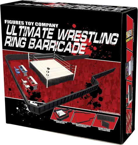 Vista 2 de último Juego Supremo de Anillo con Barrera para Lucha para Figuras de Acción de WWE Wrestling