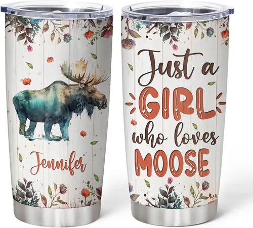 Vista 27 de Hyturtle Regalos personalizados para los amantes de los osos – Just A Girl Who Loves Bears - Vaso de acero inoxidable con nombre personalizado de 20