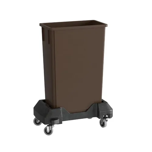 Vista 21 de Bote de basura Slim Jim negro de 23 galones con carrito