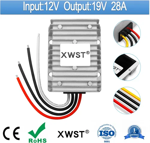 Vista 2 de Módulo elevador DC de 12 V a 19 V 28 A, convertidor de impulso 9V-13V a 19V, regulador de voltaje, adaptador de alimentación impermeable 532 W 19 V