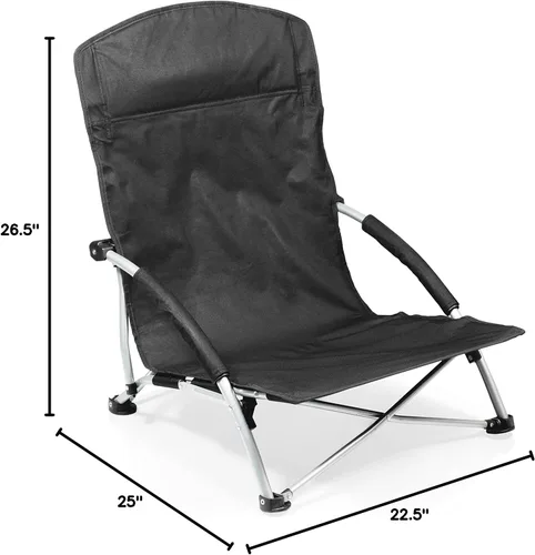 Vista 3 de NFL Tranquility - Silla de playa con bolsa de transporte, silla de playa baja para adultos, silla de césped baja
