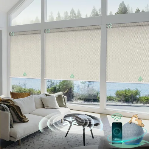 Vista 23 de Yoolax Persianas Inteligentes, Persianas Enrollables Motorizadas Matter Opacas Blackout Automáticas para Ventanas, Persianas Motorizadas Compatibles