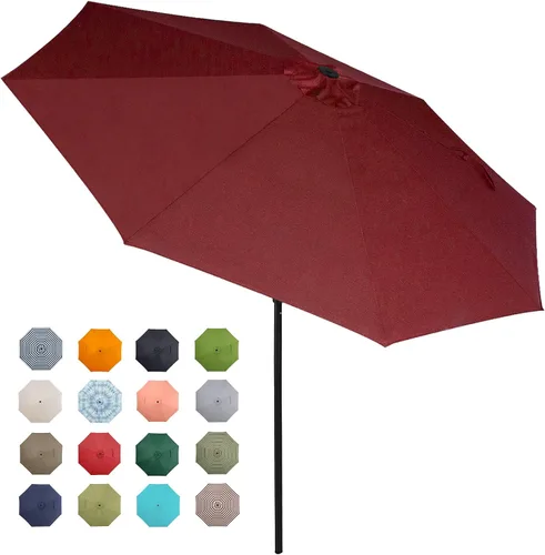Vista 8 de Tempera Patio Market - Sombrilla de mesa para exteriores con botón de inclinación y manivela, sombrilla grande con poste resistente y toldo Beige