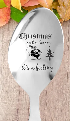 Vista 4 de Regalo navideño para mamá, papá, compañero de trabajo, amigos, hijo, hija, regalo de cuchara hermosa grabada para Navidad, relleno de calcetín