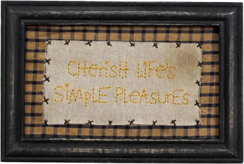 Vista 13 de CVHOMEDECO. Primitives Antique A house is made of wood and beams, A home is made of love and dreams, marco de costura montado en la pared, arte