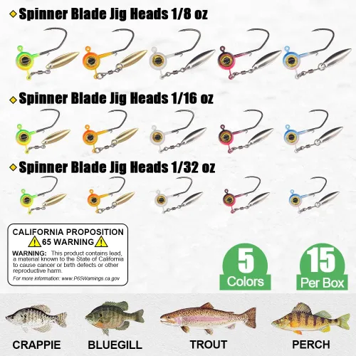 Vista 4 de Kit de Señuelos para Crappie - Plásticos - Cabezas de Jig - Kit de Shad - Minnow - Señuelos de Pesca para Crappie - Panfish - Bluegill - Kit de 40
