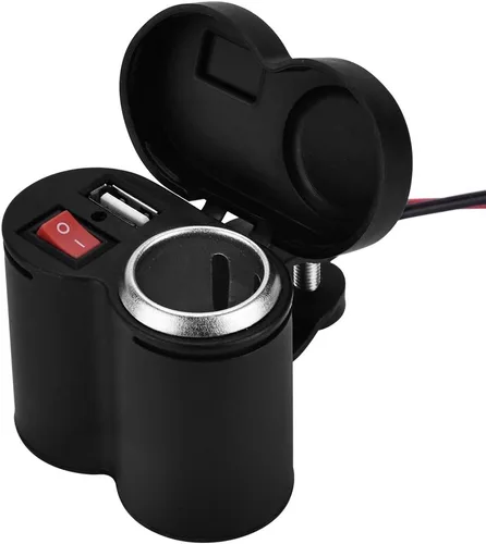 Vista 9 de para 12 V. toma de corriente Yctze 12-24V motocicleta impermeable encendedor de cigarrillos enchufe USB toma de corriente toma de corriente