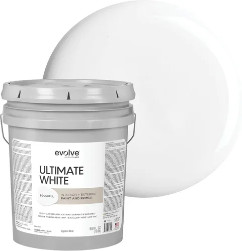 Vista 10 de EVOLVE Pintura blanca e imprimación definitiva en uno, blanco cáscara de huevo, 1 cuarto de galón, interior y exterior, cobertura de una capa