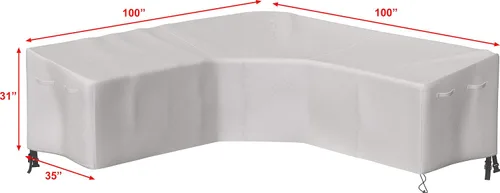 Vista 3 de Simple Houseware Funda de sofá modular en forma de V para patio, impermeable, 600D resistente, 100 pulgadas de ancho