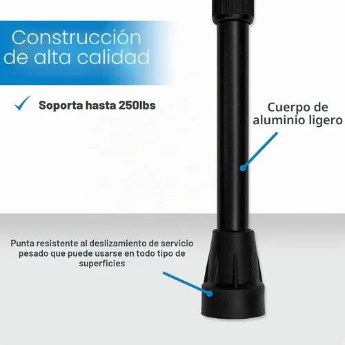 Vista 5 de RMS Bastón para caminar – Bastón ajustable – Bastón de aluminio ligero con mango ergonómico y correa para la muñeca – Ayuda ideal para la vida