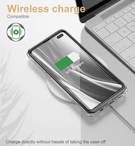 Vista 5 de SURITCH Funda transparente para Samsung Galaxy S10 Plus (solamente) de 6.4 pulgadas, [protector de pantalla integrado], protección de cuerpo